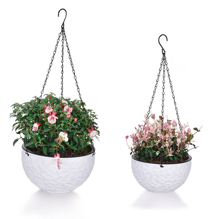 PP Resin Diamond Hanging Planter – Self-Watering Flower Basket for Home & Garden